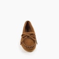 thumbnail image 3 of Minnetonka Women's Kilty Suede Hardsole Moccasin, Dusty Brown, 12 M US, 3 of 6