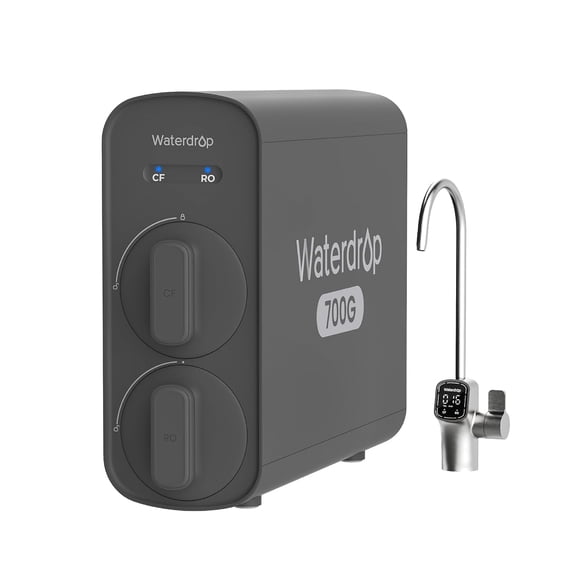 Waterdrop G5P700 Reverse Osmosis Water Filter, NSF/ANSI 372 Certified, 700G Fast Flow Reverse Osmosis System, 7 Stage RO Water Filtration System, 2:1 Pure to Drain, Smart LED Faucet, BPA Free