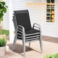 thumbnail image 5 of Dovov Outdoor Patio Dining Chairs Set of 4, Stackable Patio Chairs Textilene Outdoor High Back Armchairs, Black, 5 of 10