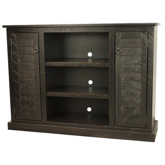 American Heartland Rustic 57 in. Tall Provincial TV Stand in Rustic Antique Black