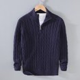 thumbnail image 3 of Suéter de cuello alto medio grueso con aguja gruesa para hombre, suéter con cremallera, suéter suelto, chaqueta de punto para hombre, 3 of 5