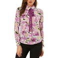 thumbnail image 1 of CAMISAS DE OFICINA DE MANGA LARGA CON BOTONES Y LAZO PARA MUJERES FLORALES CHIC INSPIRADORAS XS LILLY, 1 of 7
