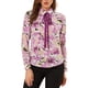 thumbnail image 1 of CAMISA DE BOTONES FLORAL DE MANGAS LARGAS CON LAZO PARA MUJER INSPIRE CHIC S Lirio, 1 of 7