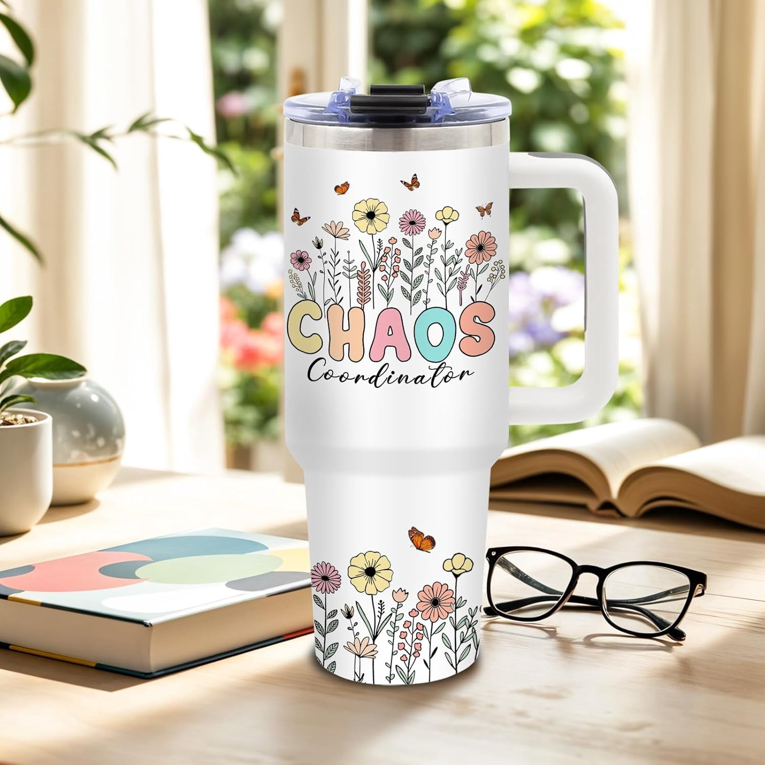 Work Forecast Gifts for Women, Birthday Tumbler for Coworker, Boss, Christmas Funny Gift Ideas, Scattered Sarcasm Sarcastic, 40 Oz Tumbler with Handle Lid and Straw Christmas Gifts, 1PCS