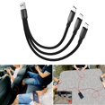 (1 piece) USB to 3 Android Micro charging cables-red-120 cm - Walmart.com
