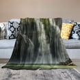 thumbnail image 2 of PRATYUS Waterfall Throw Blanket, Waterfall Triplets Landscape Costa Rican Ambient in The American Wild Forest, Flannel Accent Piece Soft Couch Cover for Adults 60x80in, 2 of 6