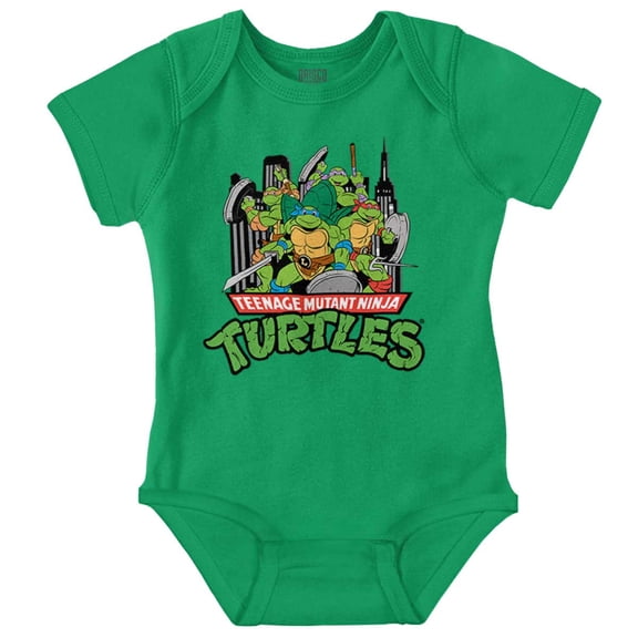 TMNT Retro Cartoon Save New York Romper Boys or Girls Infant Baby Brisco Brands 12M