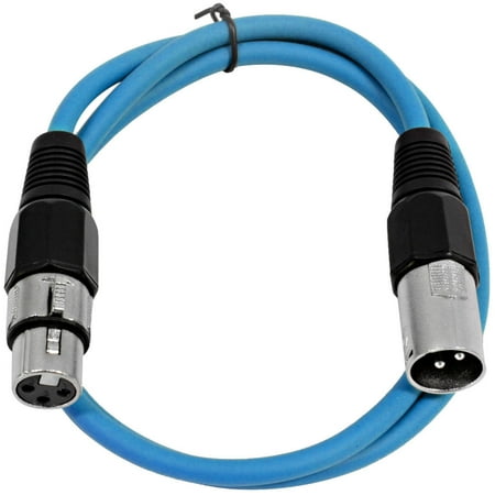 Seismic Audio Blue 2' XLR Patch Cable - Snake Mic Cord Blue - SAXLX-2Blue