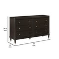 thumbnail image 5 of Amber Dresser, 6 Drawers, Round Metal Knobs, Tapered Legs, Brown Wood, 5 of 6