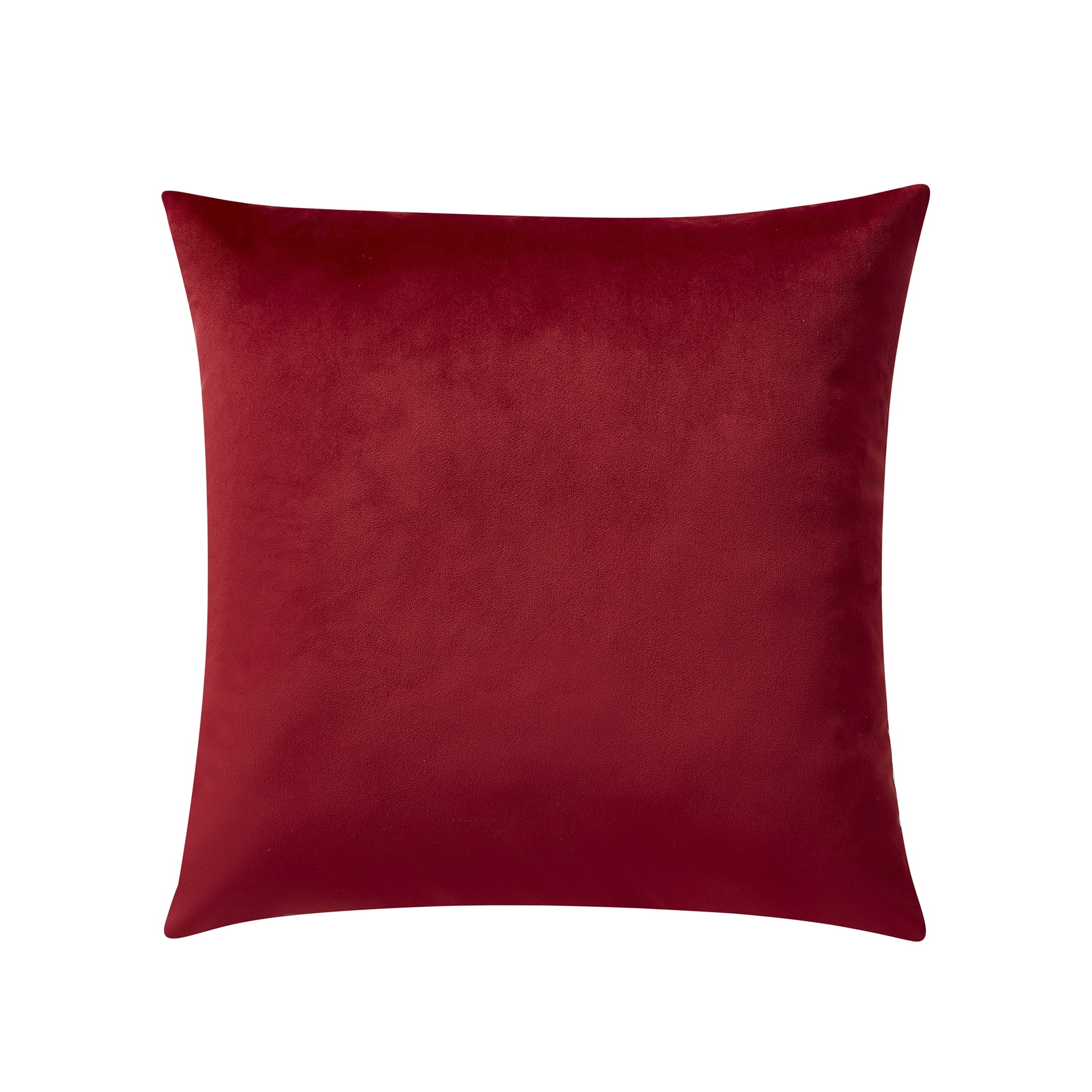 My Texas House Luna Dutch Velvet Decorative Pillow Cover, 22" x 22", Red/White