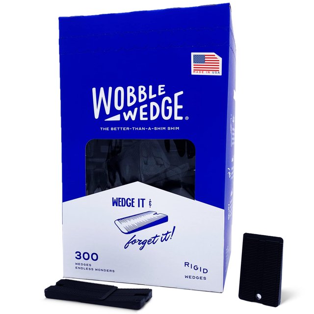 Cuñas de plástico Wobble Wobble, paquete de 300 unidades, negras, rígidas, multiusos