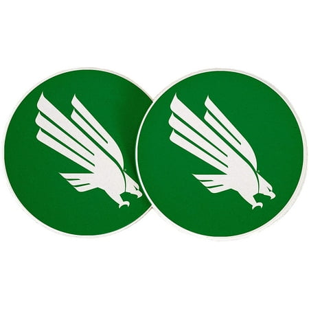 

University of North Texas UNT Mean Green NCAA Absorbent Sandstone Car Cup Coaster (Set of 2) Licensed Product (Design 2) UNT