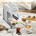 thumbnail image 4 of Ollygrin Espresso Machine,15 Bar Semi-Automatic Espresso Maker with Milk Frother,Compact Stainless Steel Coffee Machine with 40oz Removable Water Tank for Cappuccino,Latte, Americano,Sliver for Home, 4 of 9