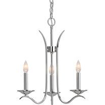 Volume Lighting 3003 Alesia 3 Light 18" Wide Taper Candle Chandelier - Nickel