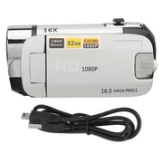 Falleo Clearance D90 1080P 16MP Digital Camera 2.4 Inch Rotatable Screen Camcorder 16X Zoom HD Video Recorder with Fill Light Silver