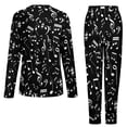 thumbnail image 6 of Musical Notes Pajamas Black And White Lovely Pajama Sets Woman Long Sleeve Casual Home Suit Big Size, 6 of 7