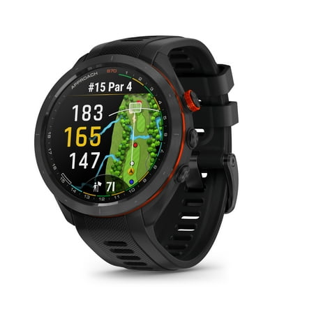Garmin Approach S70 47 mm Premium GPS Golf Watch, Black Band (010-02746-02)