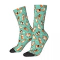 thumbnail image 3 of Jolly Corgis In Green Design Theme Socks Accessories for Female Male Flexible Dress Socks, 3 of 4