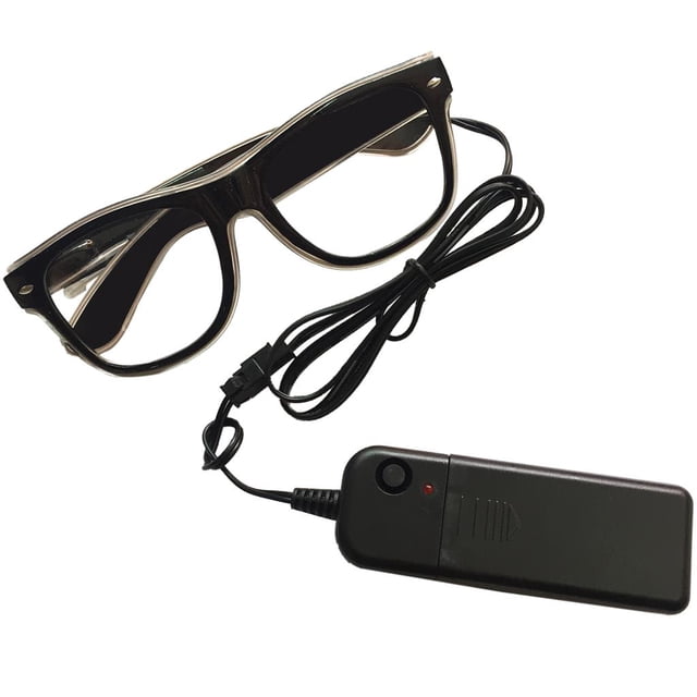Máscara de lentes luminosos Sunnimix LED Traje de Halloween Blanco
