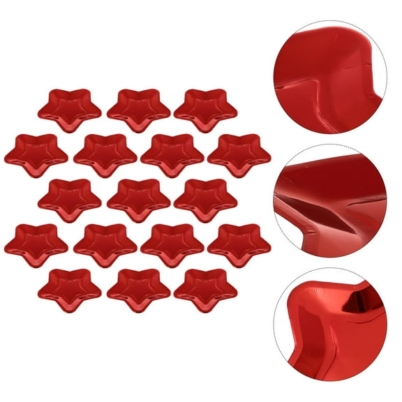Niceauty Red Disposable Paper Plates with Fivepointed Star Pattern for Home Use Lightweight and 30pcs