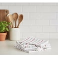 thumbnail image 4 of Serafina Home Green And Red Striped Chevron Kitchen Towels, Set Of 6  16" x 26", 4 of 10