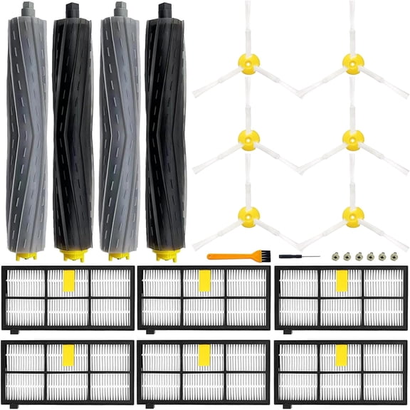 14 Pack Roomba 800 900 Series Replacement Parts for irobot Roomba 805 960 860 861 866 870 880 890 900 960 980 981 985 Robot Vacuum, 2 Debris Extractor 6 Filters 6 Side Brushes & 6 Screws