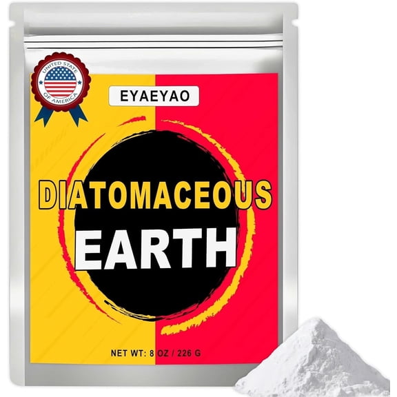 EYAEYAO 100% Pure Food Grade Diatomaceous Earth 8 oz - Safe for Humans, Pets, Home & Garden Applications