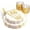 Gold, variant on NOCCUR 175PCS Blue Plastic Plates with Disposable Silverware - Include 50 Blue Disposable Plates with Gold Rim,75 Gold Cutlery,25 Cups,25Napkins for Party/Wedding/Birthday/Labor Day