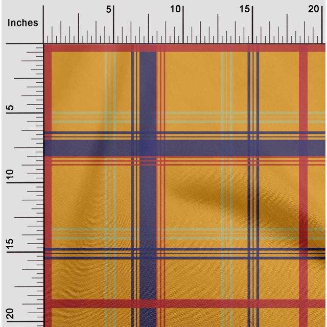oneOone Viscose Chiffon Fabric Madras Check Decor Fabric Printed BTY 42 Inch Wide