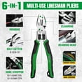 thumbnail image 6 of SK 3-Piece Pliers Set, 8-Inch Multi-use Noodle Nose Pliers, 7-Inch Multi-use Diagonal Pliers and 8-Inch Multi-use Linesman Pliers, CR-V Construction, Non-slip Handle, with EVA Foam Tool Organizer, 6 of 7