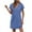 Blue, variant on Womens Summer Dresses Short Cap Sleeve V-Neck Comfy Sleep Shirt Dress Travel Beach Wear Trendy Vacation Clothes 2025