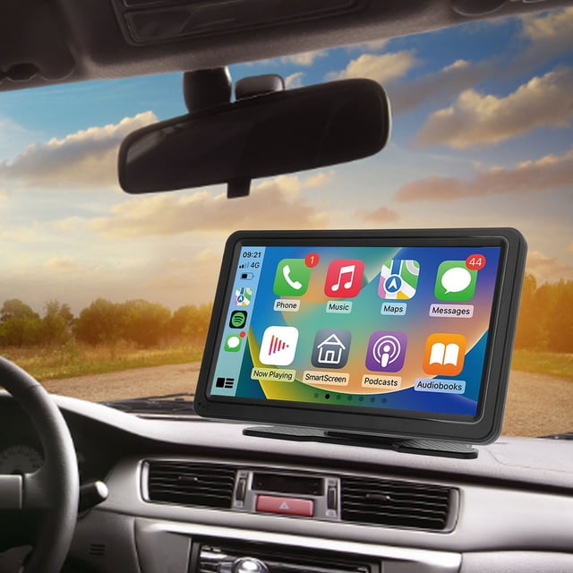 Car Multimedia Player, Portable Car Stereo Plug and Play 7 Inch IPS Touchscreen with Rear Camera for Navigation
