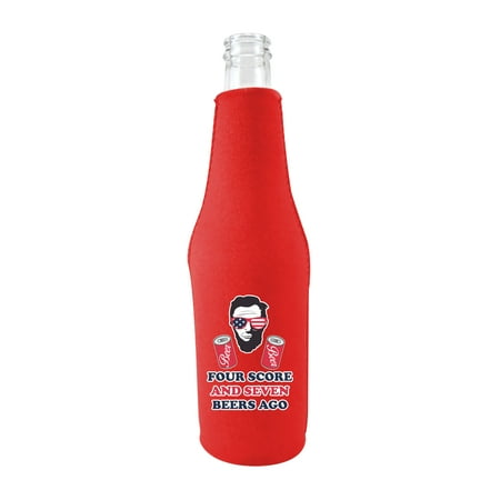 

Four Score and Seven Beers Ago Beer Bottle Coolie (Red)