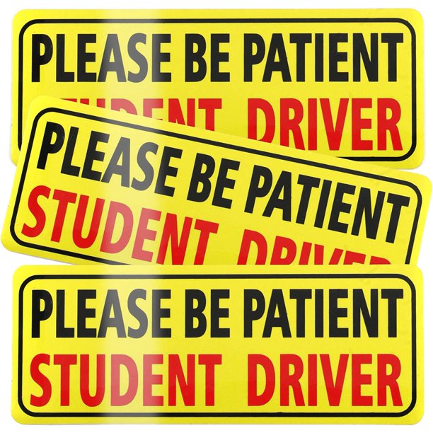 JUSTTOP 3 pegatinas para conductor estudiante para coche, por favor sea paciente, pegatinas para conductor estudiante, advertencia de seguridad para nuevos conductores, pegatina reflectante para parac