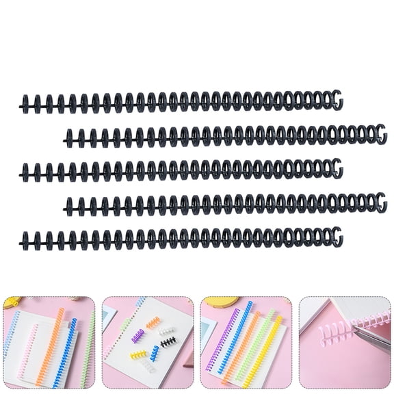 LIOOBO Wire Spiral Binding Coils Plastic Random Color 10pcs