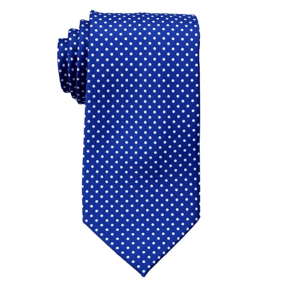 Mens Polka Dot Necktie - Dark Blue