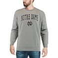 thumbnail image 3 of Men's Colosseum Heather Gray Notre Dame Fighting Irish Arch & Logo Crew Neck Sweatshirt, 3 of 4