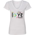 thumbnail image 3 of Inktastic Love Mimi Life with Flowers Women's V-Neck T-Shirt, 3 of 5
