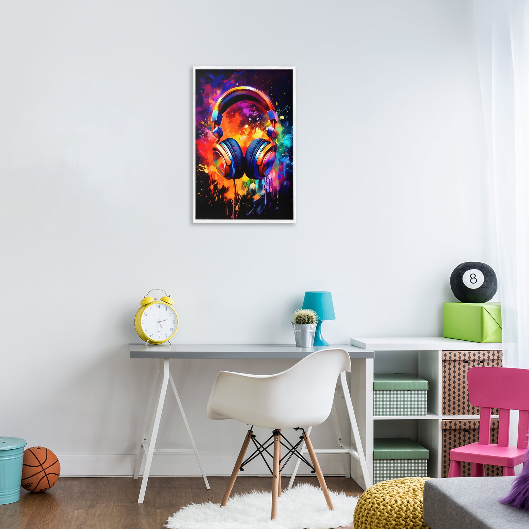 Stupell Industries Musical Color Pop Splash White Framed Giclee Art, design by Creative Studio