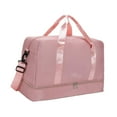 thumbnail image 2 of Bolsa de gimnasio para mujer perfecl bolsa de viaje lona correa de hombro ajustable gran capacidad portátil fin de semana bolsa de noche Rosa, 2 of 8