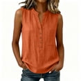 thumbnail image 5 of Womens Summer Tops V Neck Sleeveless Button Down Shirts Casual Loose Comfy Trendy Beach Vacation Tank Tops Sizes,S-2XL, 5 of 9