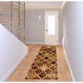 thumbnail image 7 of 8' Brown Quatrefoil Power Loom Distressed Stain Resistant Runner Rug, 7 of 7