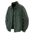 thumbnail image 2 of Atogsazn Men's Button Down Shirts Casual Long Sleeve Shirt Jacket Loose Tops with Pocket Outfit Spring Fall 02-Army Green XXXL, 2 of 6