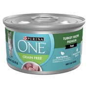 Purina ONE Pate Wet Cat Food, Natural Grain Free Turkey, 3 oz Cans (24 Pack)