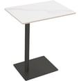 thumbnail image 1 of Mesa auxiliar en forma de C de metal dorado con tapa de mármol, sofá, sala de estar, dormitorio, negro, 1 of 2