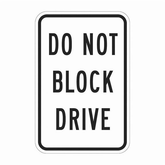 Lyle No Parking Sign, 12" W, 18" H, English, Aluminum, White T1-1639-EG_12x18