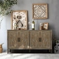 thumbnail image 5 of Tookss Wooden Twill Storage Cabinet Sideboard With 4 Door Multiple Compartments Adjustable Shelf Sideboard Cabinet (59.8 x 15.60 x 32.30 Inches), 5 of 6