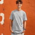 thumbnail image 4 of Dalix Lil Smile Heavyweight Soft Tee Short Sleeve Cotton Shirt Mens in Carbon Gray M Medium, 4 of 5