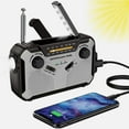 thumbnail image 1 of Solar Generator Radio, FM/AM Emergency Crank Radio with 2500mAh Rechargeable Battery, Flashlight, SOS Alarm, USB Phone Charger and Hand Crank Generator, 1 of 8