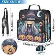 thumbnail image 5 of 3 Ring Zipper Binder with Shoulder Strap Waterproof Trapper Keeper 2 Inch D-Ring 500 Sheets Capacity Cute Witch Pumpkins Moon, 5 of 7